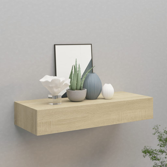 vidaXL Seinälaatikkohylly tammi 60x23,5x10 cm MDF