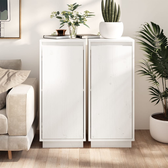 vidaXL Senkit 2 kpl valkoinen 31,5x34x75 cm täysi mänty