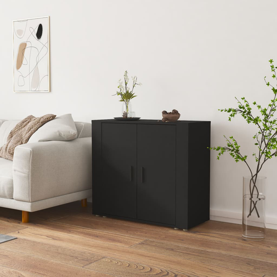 vidaXL Senkki musta 80x33x70 cm tekninen puu