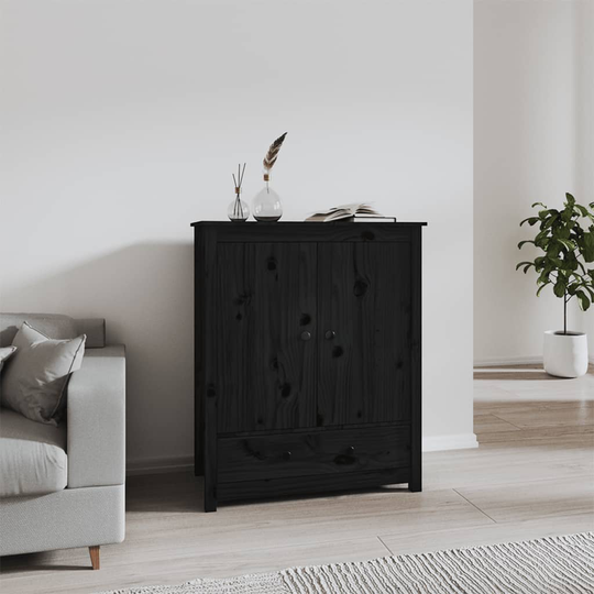 vidaXL Kaappi musta 83x41,5x100 cm täysi mänty