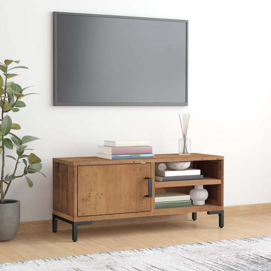 vidaXL TV-taso ruskea 90x30x40 cm täysi mänty