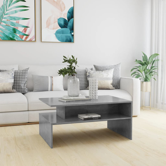 vidaXL Sohvapöytä betoninharmaa 90x60x42,5 cm lastulevy