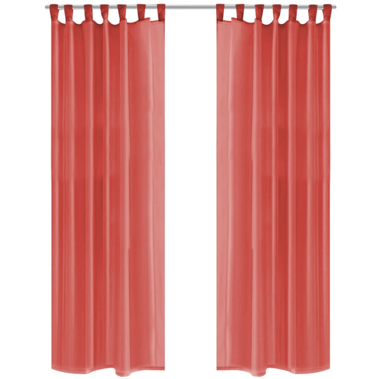 vidaXL Voileeverhot 2 kpl 140x225 cm Punainen