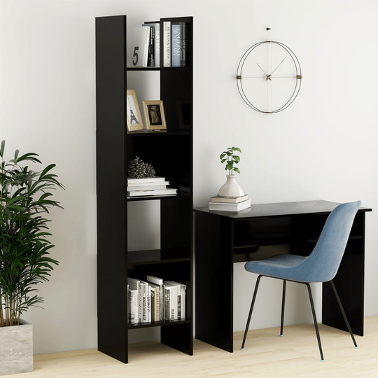 vidaXL Kirjahylly musta 40x35x180 cm lastulevy