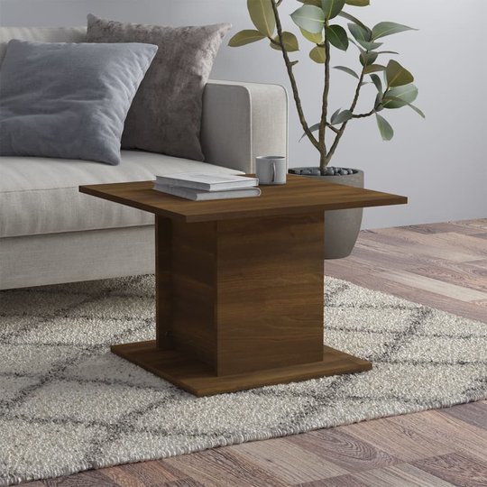 vidaXL Sohvapöytä ruskea tammi 55,5x55,5x40 cm lastulevy