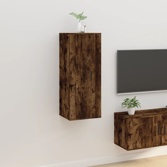 vidaXL Seinäkiinnitettävä TV-taso savutammi 40x34,5x100 cm