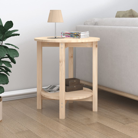 vidaXL Sohvapöytä Ø 55x60 cm täysi mänty