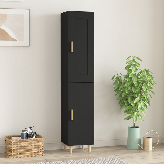 vidaXL Kaappi musta 35x34x180 cm tekninen puu