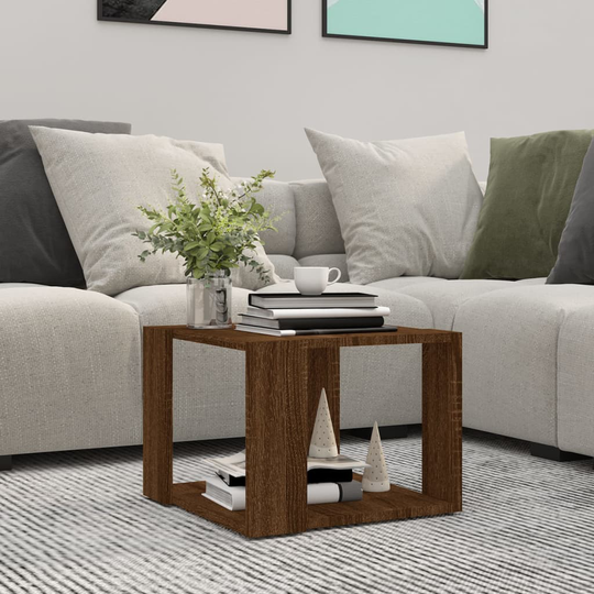 vidaXL Sohvapöytä ruskea tammi 40x40x30 cm tekninen puu