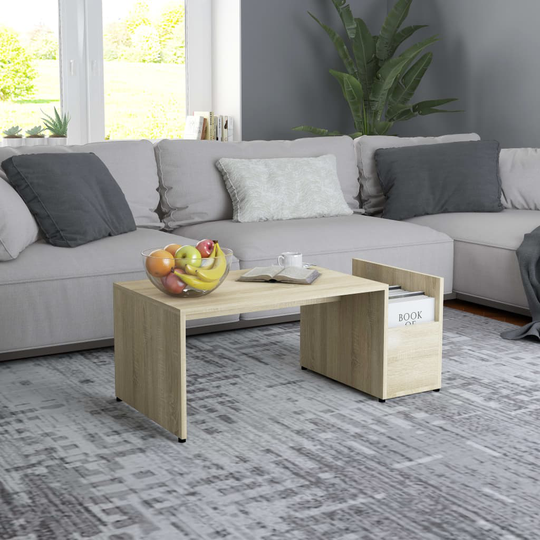 vidaXL Sohvapöytä Sonoma-tammi 90x45x35 cm lastulevy