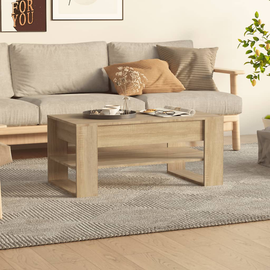 vidaXL Sohvapöytä Sonoma-tammi 102x55x45 cm tekninen puu