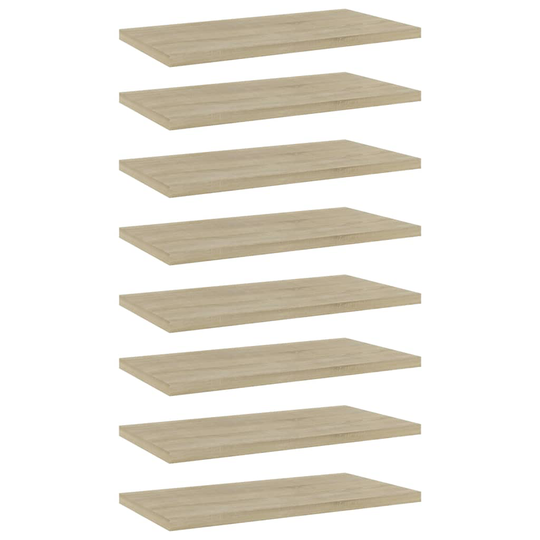 vidaXL Kirjahyllytasot 8 kpl Sonoma tammi 40x20x1,5 cm lastulevy