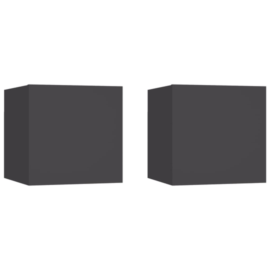 vidaXL Yöpöydät 2 kpl harmaa 30,5x30x30 cm lastulevy