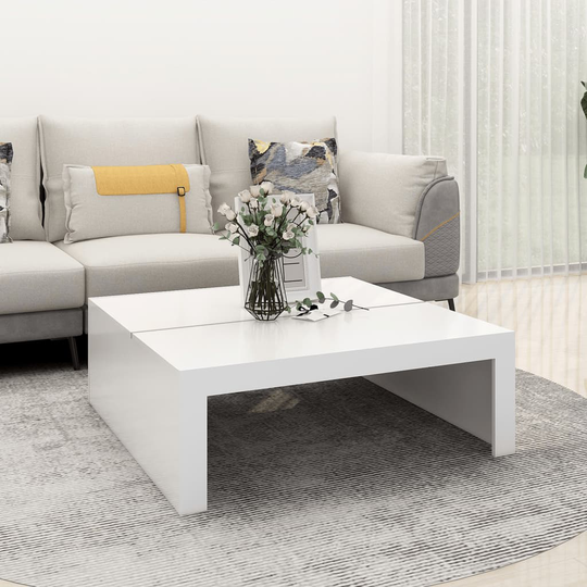 vidaXL Sohvapöytä valkoinen 100x100x35 cm lastulevy