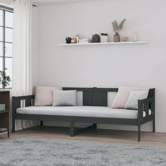 vidaXL Sohvasänky harmaa täysi mänty 90x190 cm