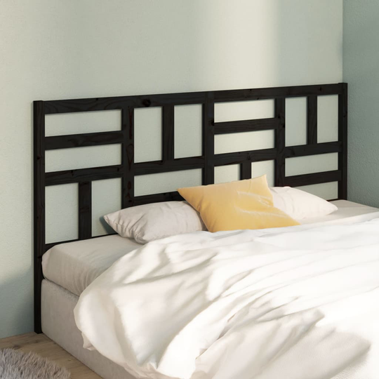 vidaXL Sängynpääty musta 206x4x104 cm täysi mänty