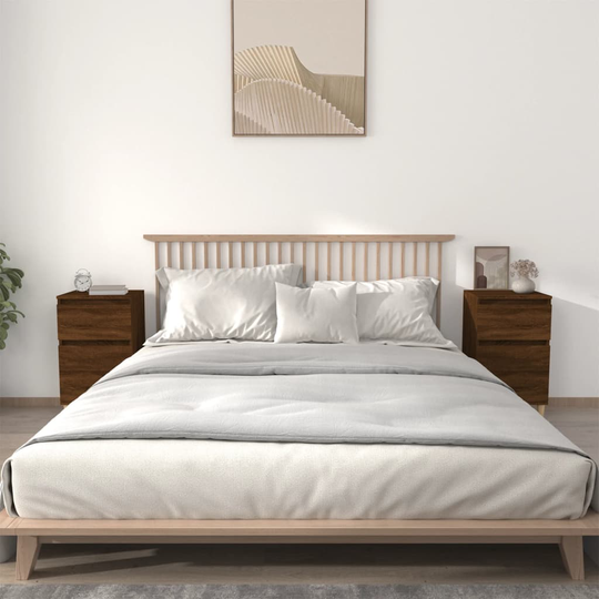 vidaXL Yöpöydät 2 kpl ruskea tammi 40x35x70