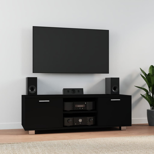 vidaXL TV-taso musta 120x40,5x35 cm tekninen puu