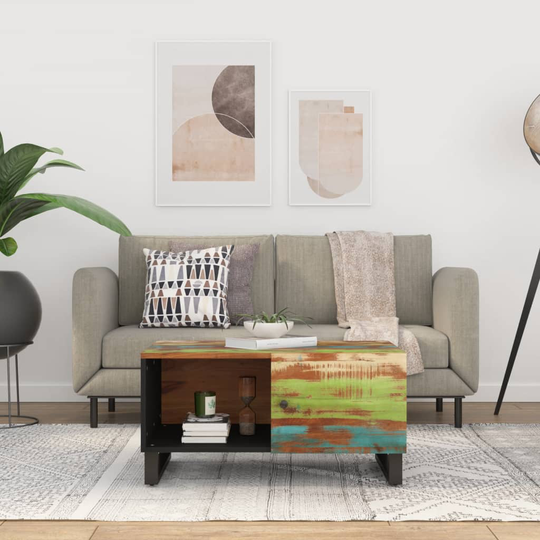 vidaXL Sohvapöytä 80x50x40 cm kierrätetty täyspuu ja tekninen puu