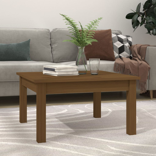 vidaXL Sohvapöytä hunajanruskea 55x55x30 cm täysi mänty