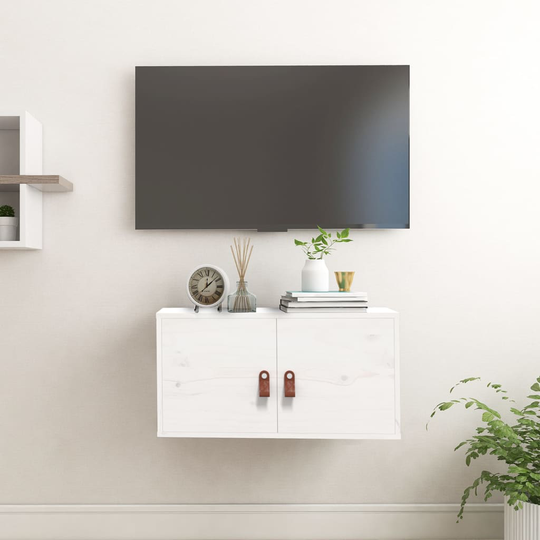 vidaXL Seinäkaappi valkoinen 60x30x30 cm täysi mänty