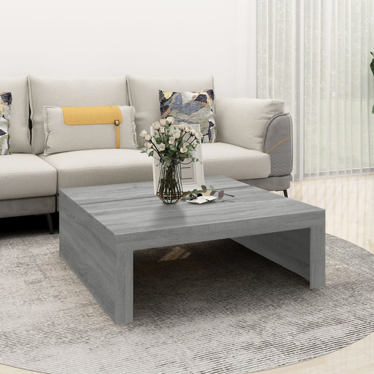 vidaXL Sohvapöytä harmaa Sonoma 100x100x35 cm tekninen puu