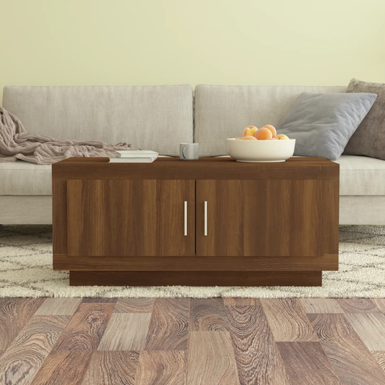 vidaXL Sohvapöytä ruskea tammi 102x50x45 cm tekninen puu