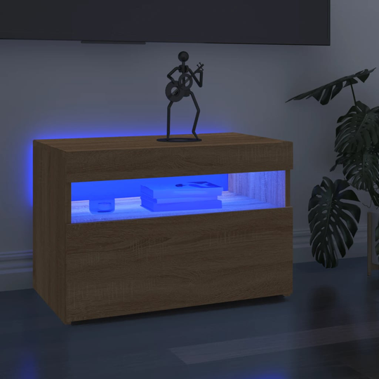 vidaXL TV-taso LED-valoilla Sonoma-tammi 60x35x40 cm