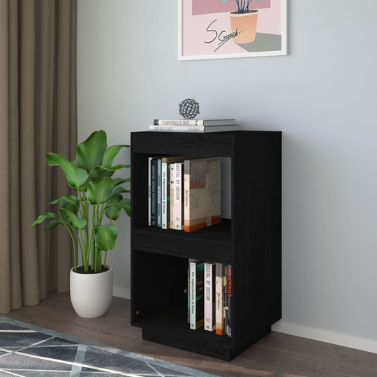 vidaXL Kirjahylly musta 40x35x71 cm täysi mänty