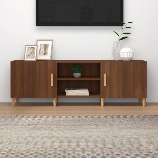 vidaXL TV-taso ruskea tammi 150x30x50 cm tekninen puu