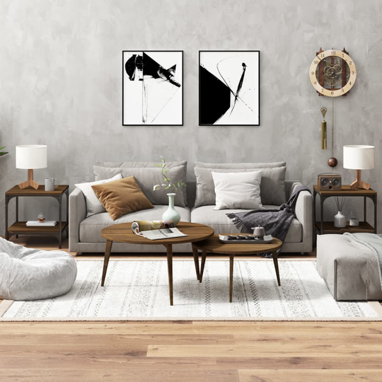 vidaXL Sivupöydät 2kpl ruskea tammi 40x40x40 cm tekninen puu
