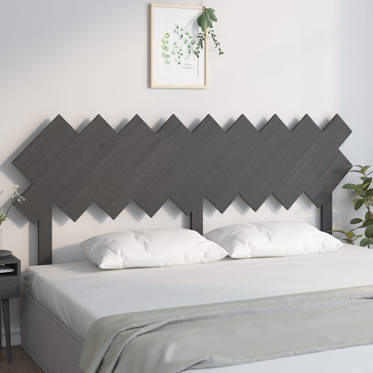 vidaXL Sängynpääty harmaa 178x3x80,5 cm täysi mänty