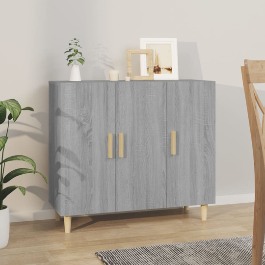 vidaXL Senkki harmaa Sonoma 90x34x80 cm tekninen puu