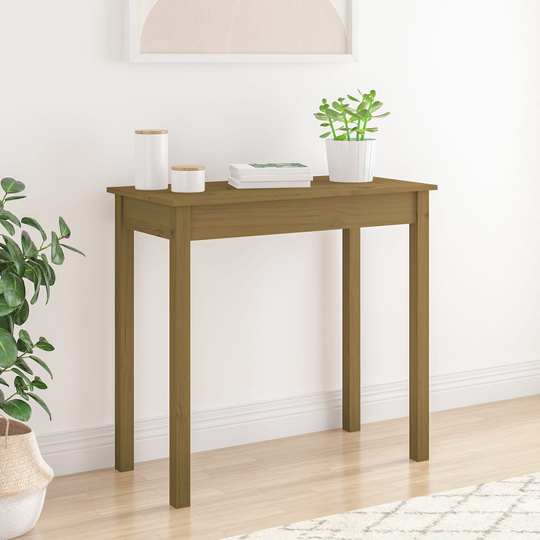 vidaXL Konsolipöytä hunajanruskea 80x40x75 cm täysi mänty