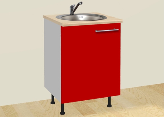 Yksiovinen allaskaappi 50 cm