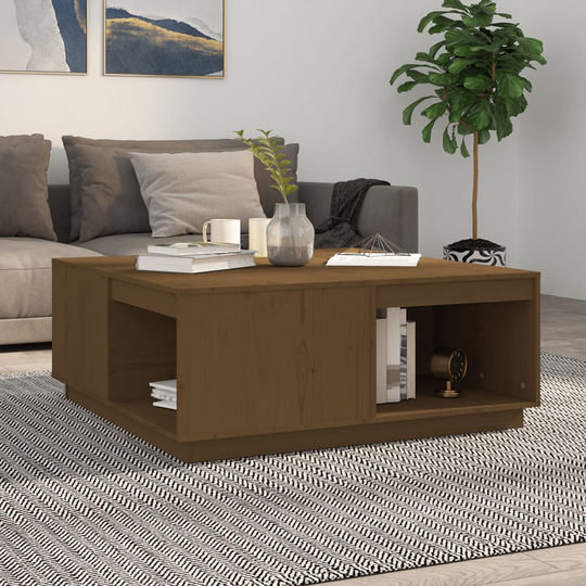vidaXL Sohvapöytä hunajanruskea 100x101x40,5 cm täysi mänty