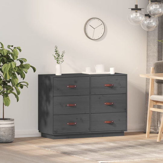 vidaXL Senkki harmaa 100x40x75 cm täysi mänty