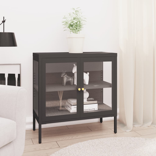 vidaXL Senkki antrasiitti 70x35x70 cm teräs ja lasi