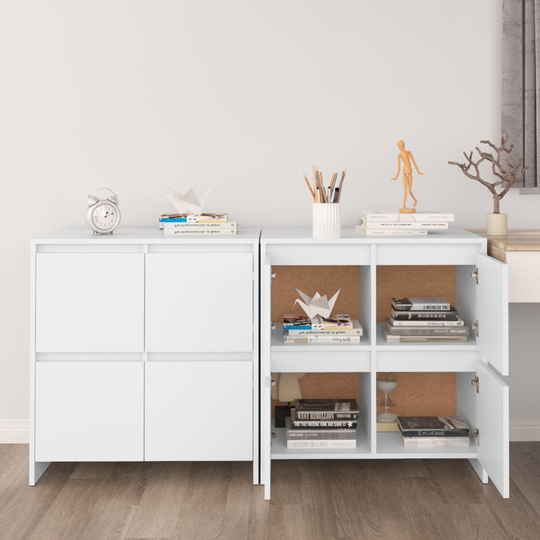 vidaXL Senkit 2 kpl valkoinen 70x41x75 cm lastulevy