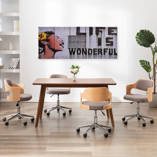 vidaXL Kanvaasitaulusarja Life Is Wonderful monivärinen 200 x 80 cm