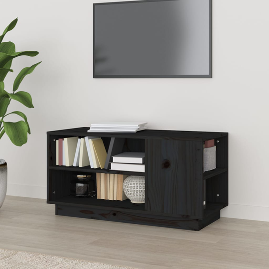 vidaXL TV-taso musta 80x35x40,5 cm täysi mänty