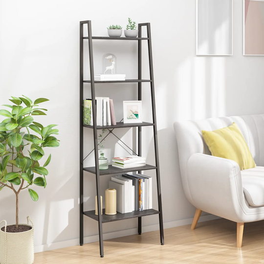 vidaXL 5-kerroksinen Lattiahylly musta 56x35x174 cm