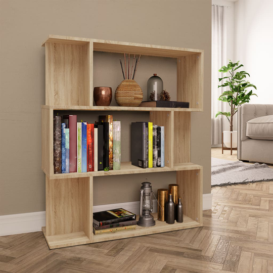 vidaXL Kirjahylly/tilanjakaja Sonoma tammi 80x24x96 cm lastulevy