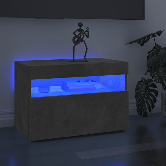 vidaXL TV-tasot LED-valoilla 2 kpl betoninharmaa 60x35x40 cm