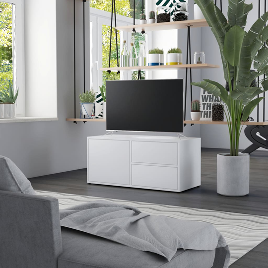 vidaXL TV-taso valkoinen 80x34x36 cm lastulevy