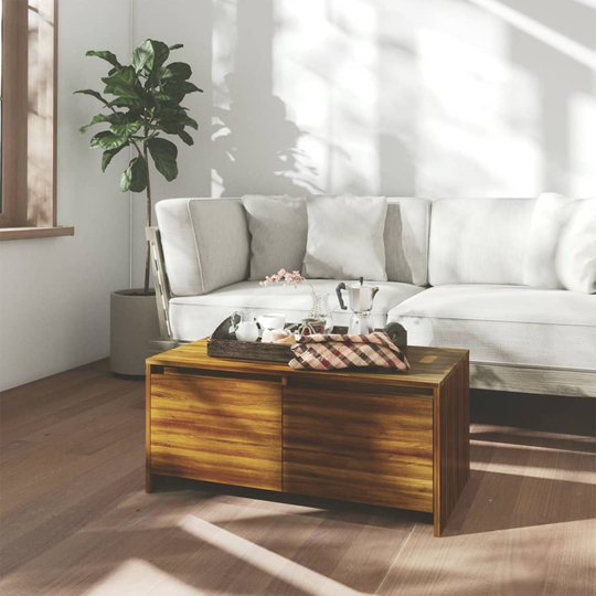 vidaXL Sohvapöytä ruskea tammi 90x50x41,5 cm lastulevy