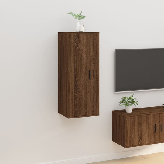 vidaXL Seinäkiinnitettävä TV-taso ruskea tammi 40x34,5x100 cm