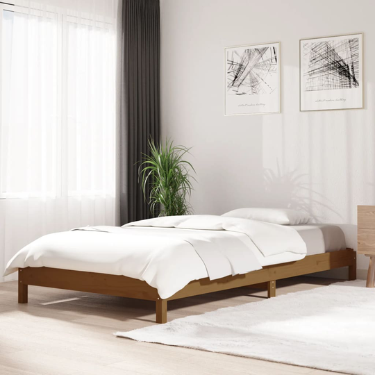 vidaXL Pinottava sänky hunajanruskea 80x200 cm täysi mänty