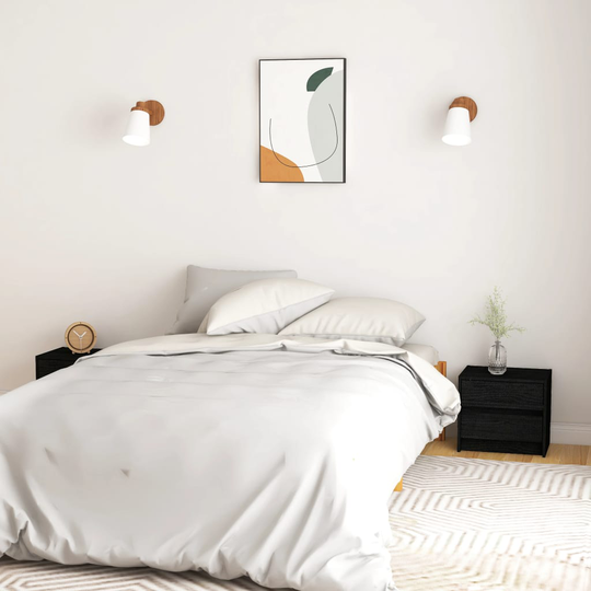 vidaXL Yöpöydät 2 kpl musta 40x30,5x35,5 cm täysi mänty