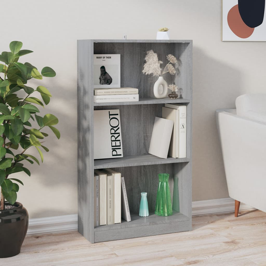 vidaXL Kirjahylly harmaa Sonoma 60x24x109 cm tekninen puu